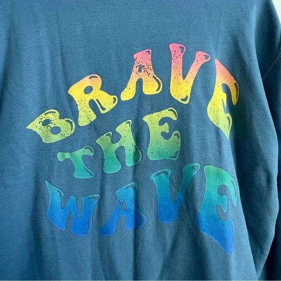 New BODEN Logo Graphic Sweatshirt  Brave The Wave Kids 13-14y 164cm Pebble Blue - Picture 8 of 11